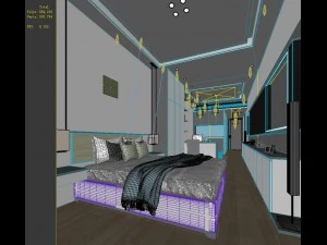 stylish bedroom complete 17 3D Model