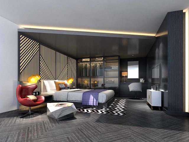 stylish bedroom complete 18 Modello 3D .c4d .max .obj .3ds .fbx .stl .blend 