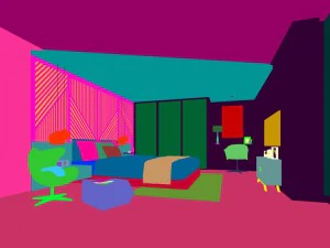stylish bedroom complete 18 3D Model