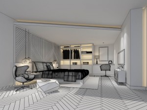 stylish bedroom complete 18 Modello 3D
