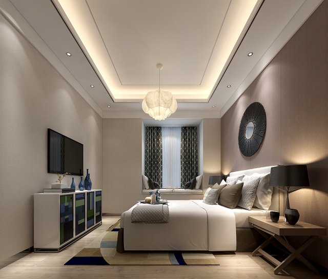 stylish bedroom complete 19 Modelo 3D .c4d .max .obj .3ds .fbx .stl .blend 