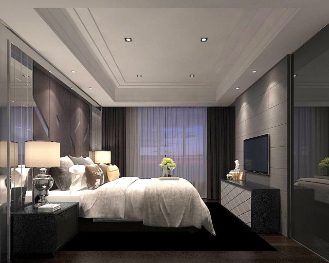stylish bedroom complete 20 Modelo 3D .c4d .max .obj .3ds .fbx .stl .blend 