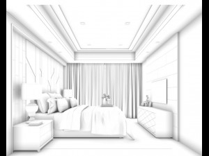 stylish bedroom complete 20 Modelo 3D