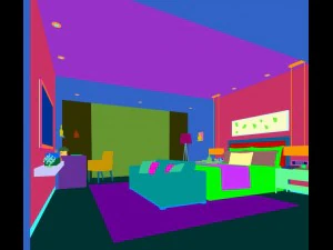 stylish bedroom complete 21 3D Model