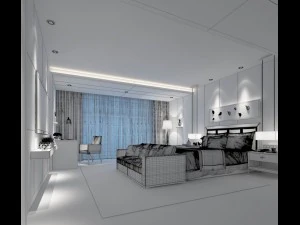 stylish bedroom complete 21 3D Model