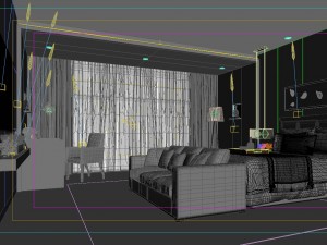 stylish bedroom complete 21 3D 模型