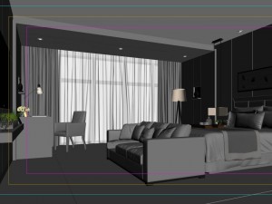 stylish bedroom complete 21 3D 模型