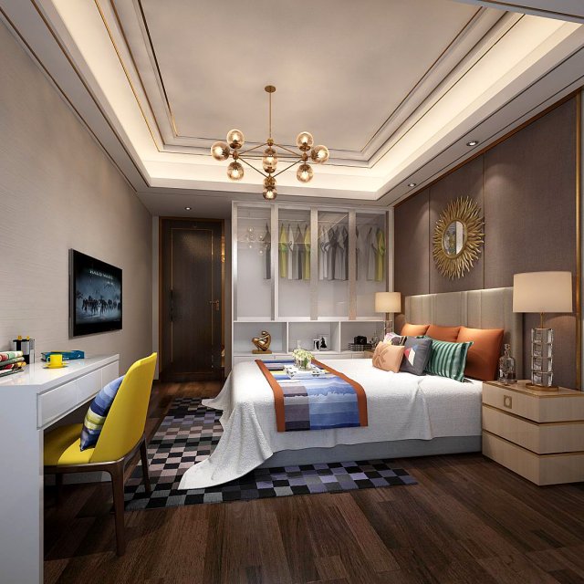 stylish bedroom complete 22 3Dモデル .c4d .max .obj .3ds .fbx .stl .blend 