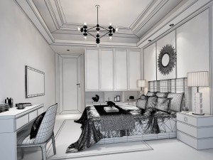 stylish bedroom complete 22 3Dモデル