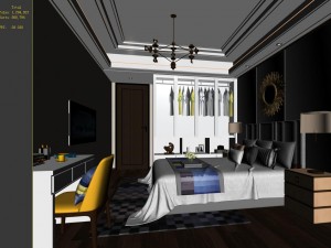 stylish bedroom complete 22 3Dモデル