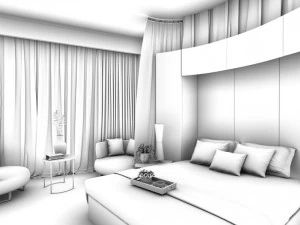 stylish bedroom complete 23 3D Model