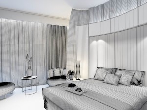 stylish bedroom complete 23 3D 모델
