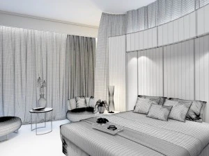 stylish bedroom complete 23 3D Model