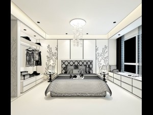 stylish bedroom complete 24 3D Модель