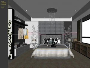 stylish bedroom complete 24 3D Model