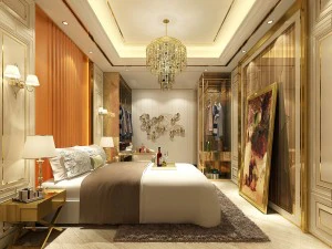 スタイリッシュなベッドルーム完成25 3Dモデル