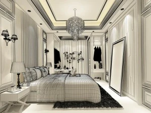 stylish bedroom complete 25 3D Model