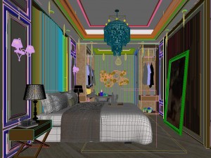 stylish bedroom complete 25 3D Модель