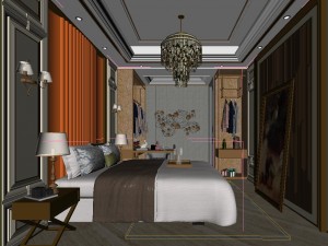 stylish bedroom complete 25 3D Модель