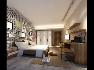 stylish bedroom complete 26 Model 3D