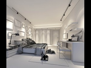 stylish bedroom complete 26 3D Модель