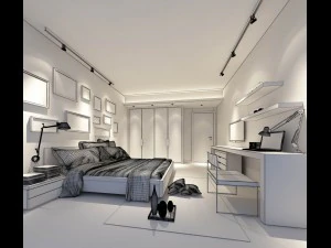 stylish bedroom complete 26 3D Model