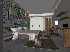 stylish bedroom complete 26 3D Модель