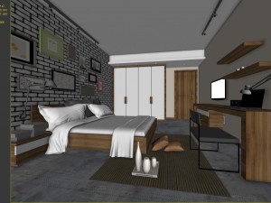 stylish bedroom complete 26 3D Модель