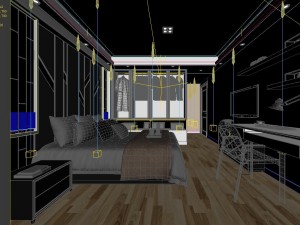 stylish bedroom complete 27 Model 3D