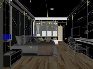 stylish bedroom complete 27 3D Model