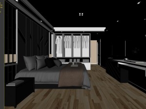 stylish bedroom complete 27 Model 3D