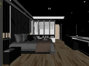 stylish bedroom complete 27 3D Model