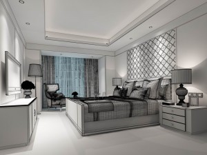 stylish bedroom complete 28 Model 3D