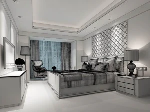 stylish bedroom complete 28 3D Model