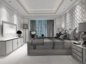 stylish bedroom complete 28 3D Model