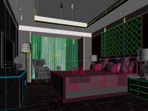stylish bedroom complete 28 3D Model