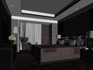 stylish bedroom complete 28 3D Model
