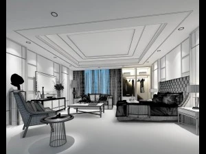 stylish bedroom complete 29 3D Model