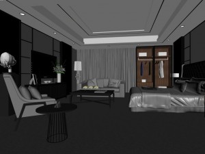 stylish bedroom complete 29 3D 模型