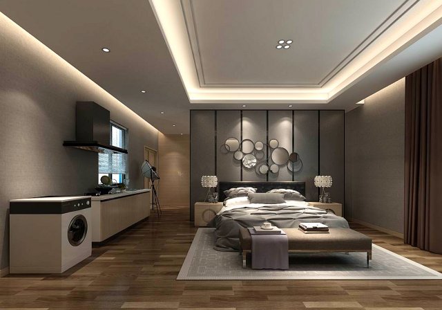 stylish bedroom complete 30 Model 3D .c4d .max .obj .3ds .fbx .stl .blend 