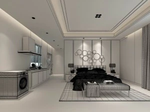 stylish bedroom complete 30 3D Model