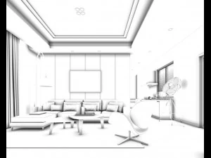 stylish bedroom complete 30 3D Model