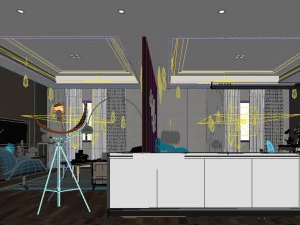 stylish bedroom complete 30 3D Model