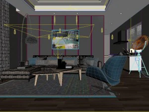 stylish bedroom complete 30 3D Model