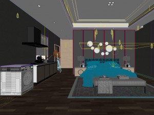 stylish bedroom complete 30 Model 3D