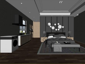 stylish bedroom complete 30 Model 3D