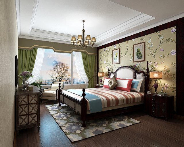 stylish bedroom complete 31 3D 모델 .c4d .max .obj .3ds .fbx .stl .blend