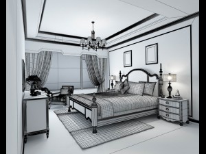 stylish bedroom complete 31 3D 모델