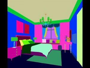 stylish bedroom complete 32 3D Model