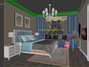stylish bedroom complete 32 3D 模型